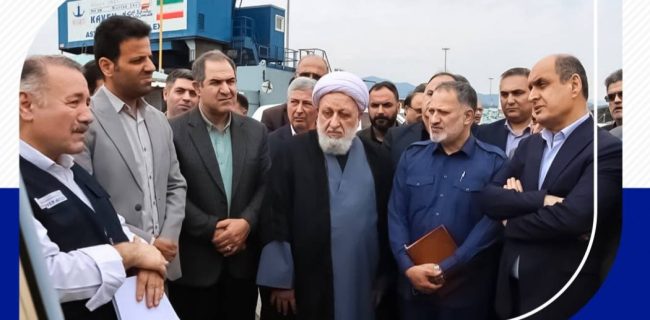 بازدید استاندار گیلان و مدیران کل استان از بندر آستارا/ بندر آستارا محور توسعه ترانزیت شمال کشور است