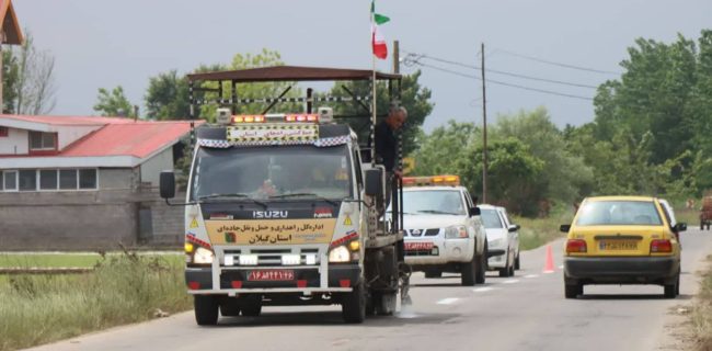 اجرای ۴۴۰ کیلومتر خط‌کشی جاده‌ای در گیلان طی دو ماه نخست سال جاری