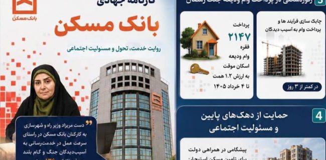 دستمریزاد وزیر راه و شهرسازی از عملکرد بانک مسکن در راستای سرعت عمل در خدمت رسانی به آسیب دیدگان جنگ رمضان و کاهش ناترازی